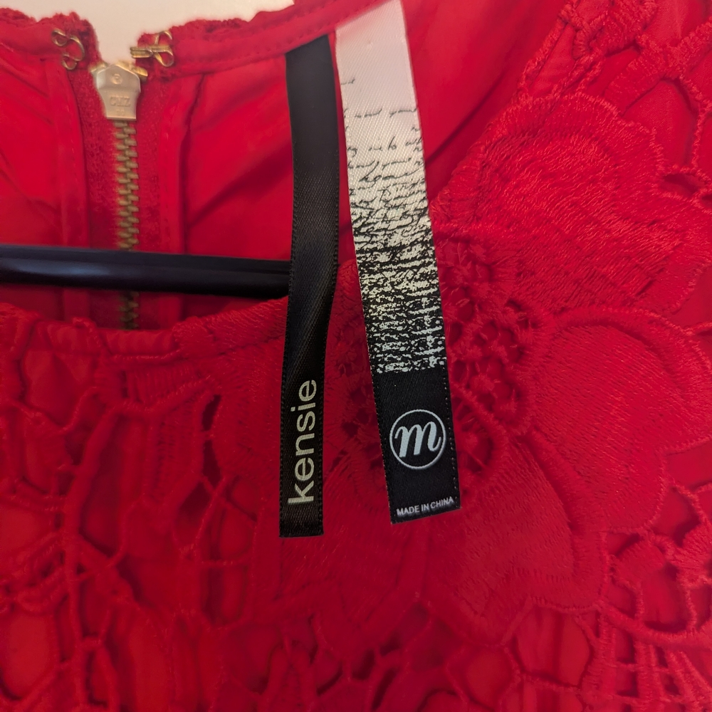 Elegant Red Lace Dress - Picture 3 of 6